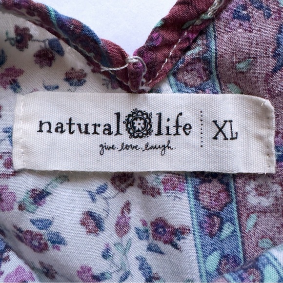 Natural Life Gracie Floral Maxi Slip Dress XL Boho Hippie Fairy Relaxed Cottage - Picture 3 of 11